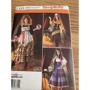 SIMPLICITY SEWING PATTERN 2331 GYPSY FORTUNE TELLER COSTUME SIZE 14-22 UNCUT